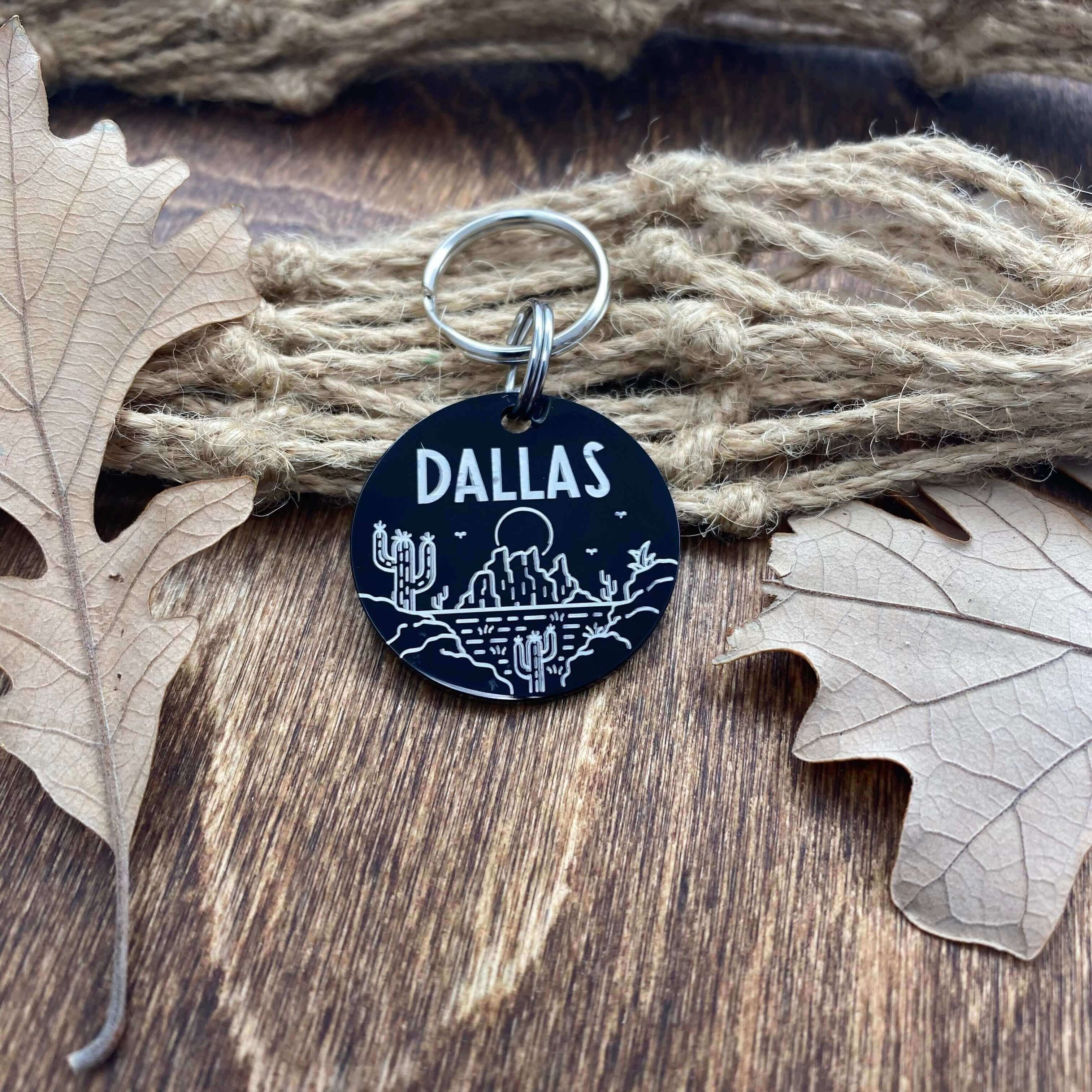 Black Laser-Engraved Pet ID Tag