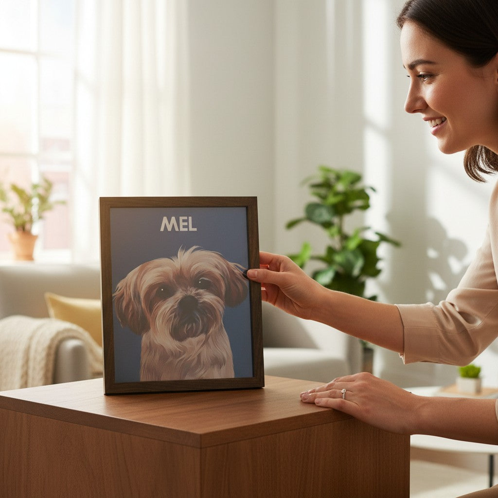 Custom Pet Memorial Portrait – Personalized Dog & Cat Artwork