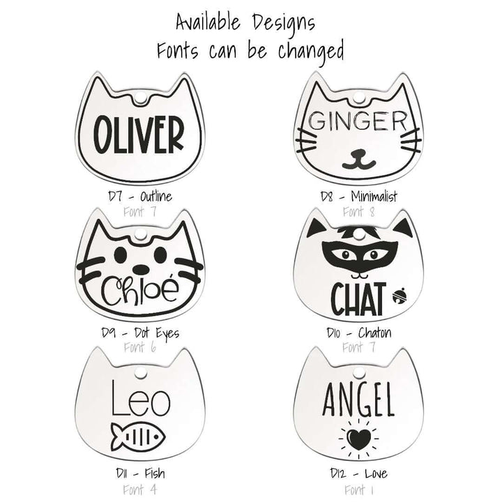 Cat Shaped ID Tag Design (2) | Tag4MyPet