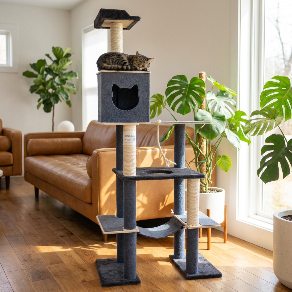 Grey Cat Tree | Tag4MyPet | Ships to USA and Canada