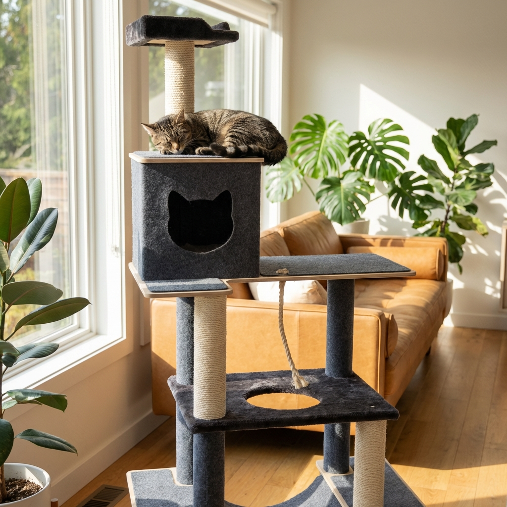 Grey Cat Tree | Tag4MyPet | Ships to USA and Canada