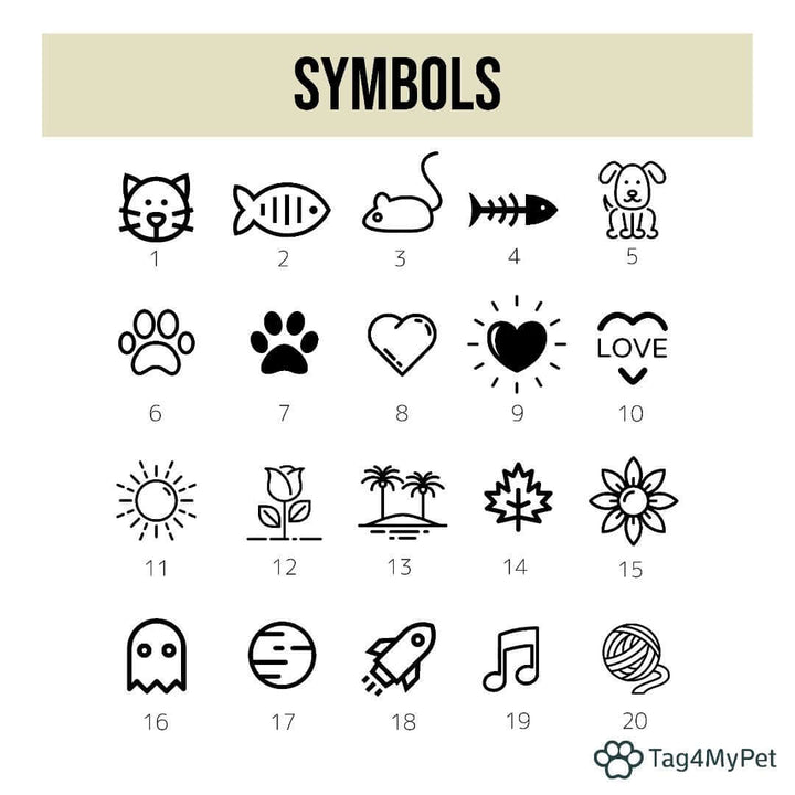 Cat Shaped ID Tag Symbols | Tag4MyPet