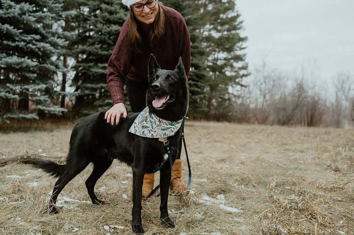 Trail Dog Treats - Dog with owner outside