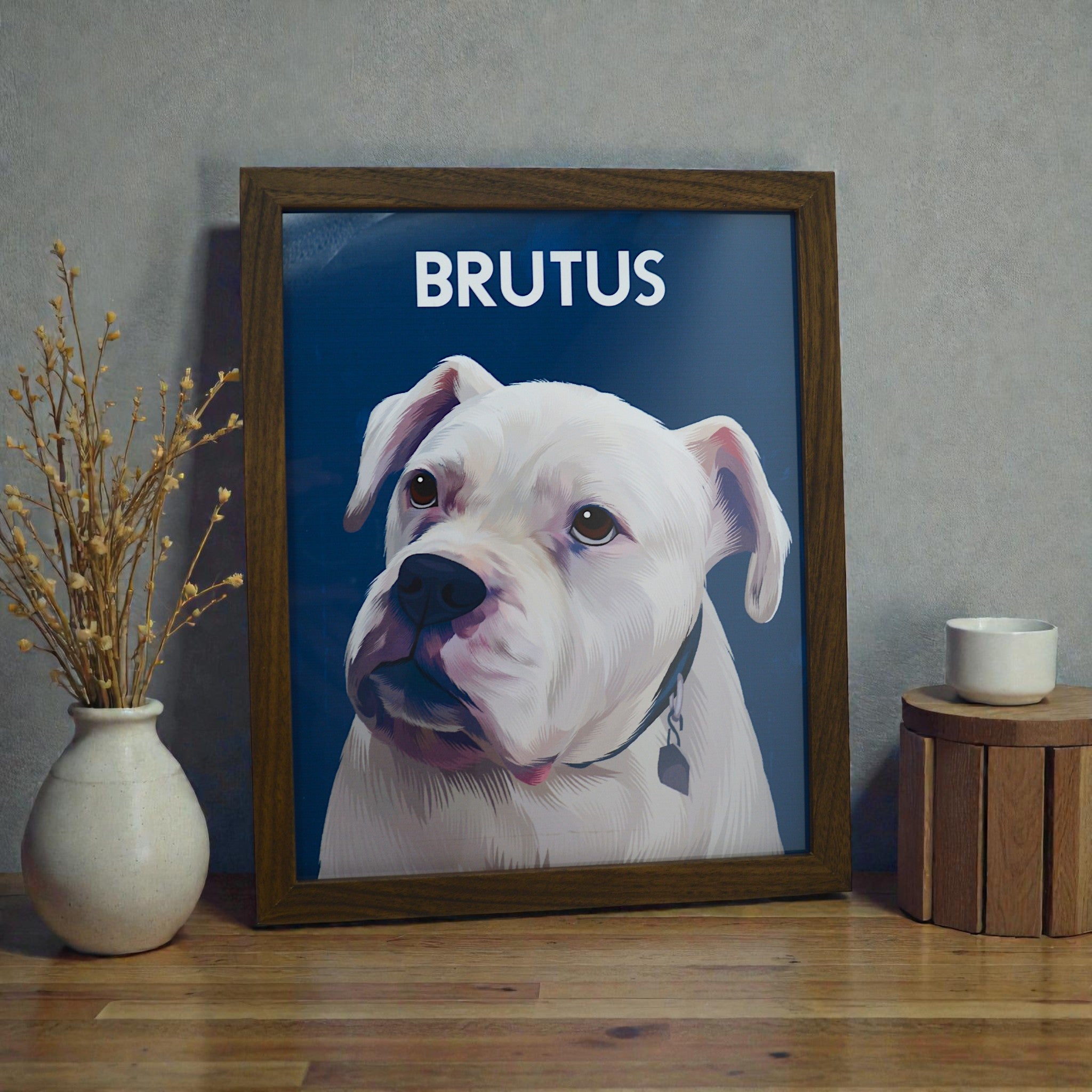 Custom Pet Memorial Portrait – Personalized Dog & Cat Artwork