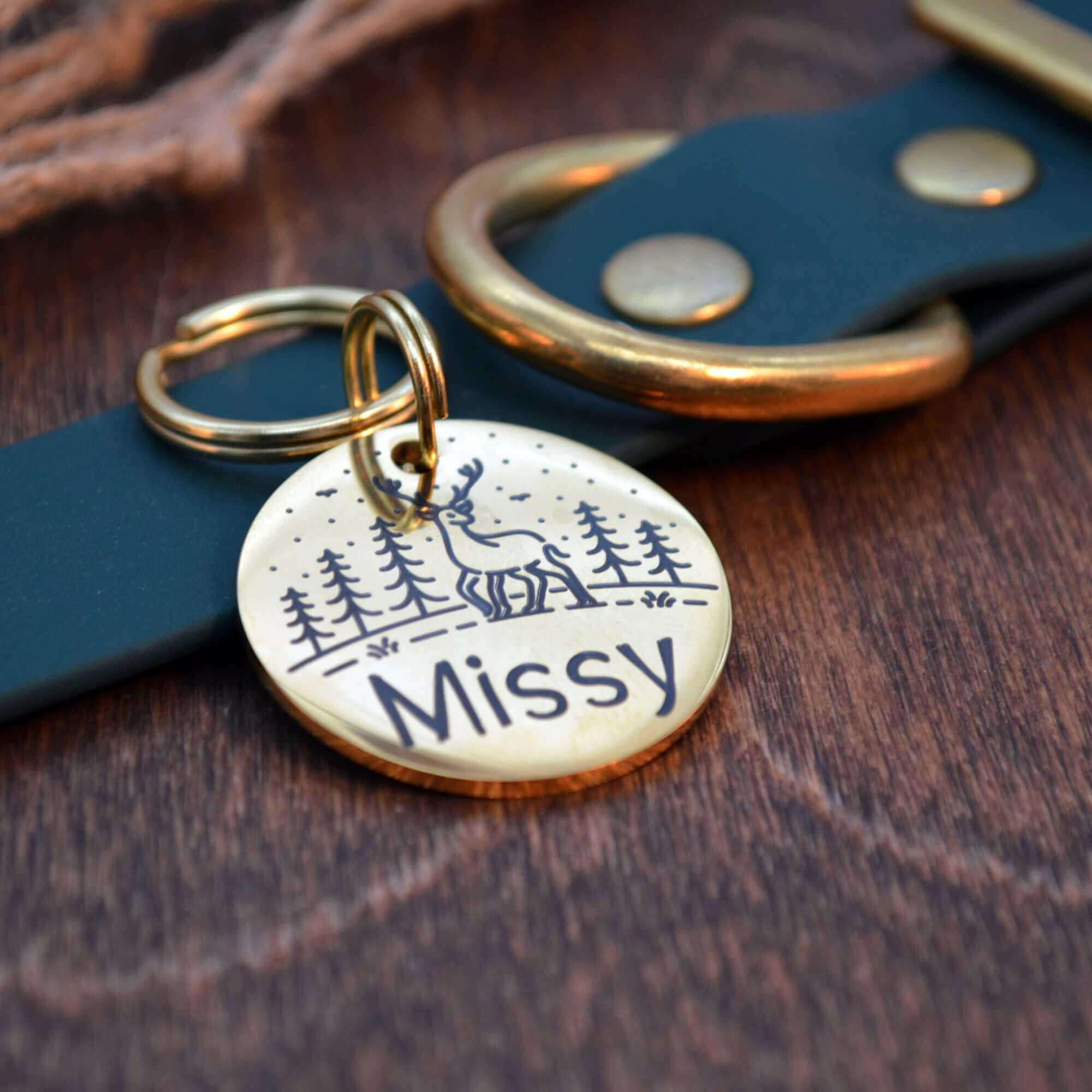 Laser-Engraved ID Tag Christmas Design