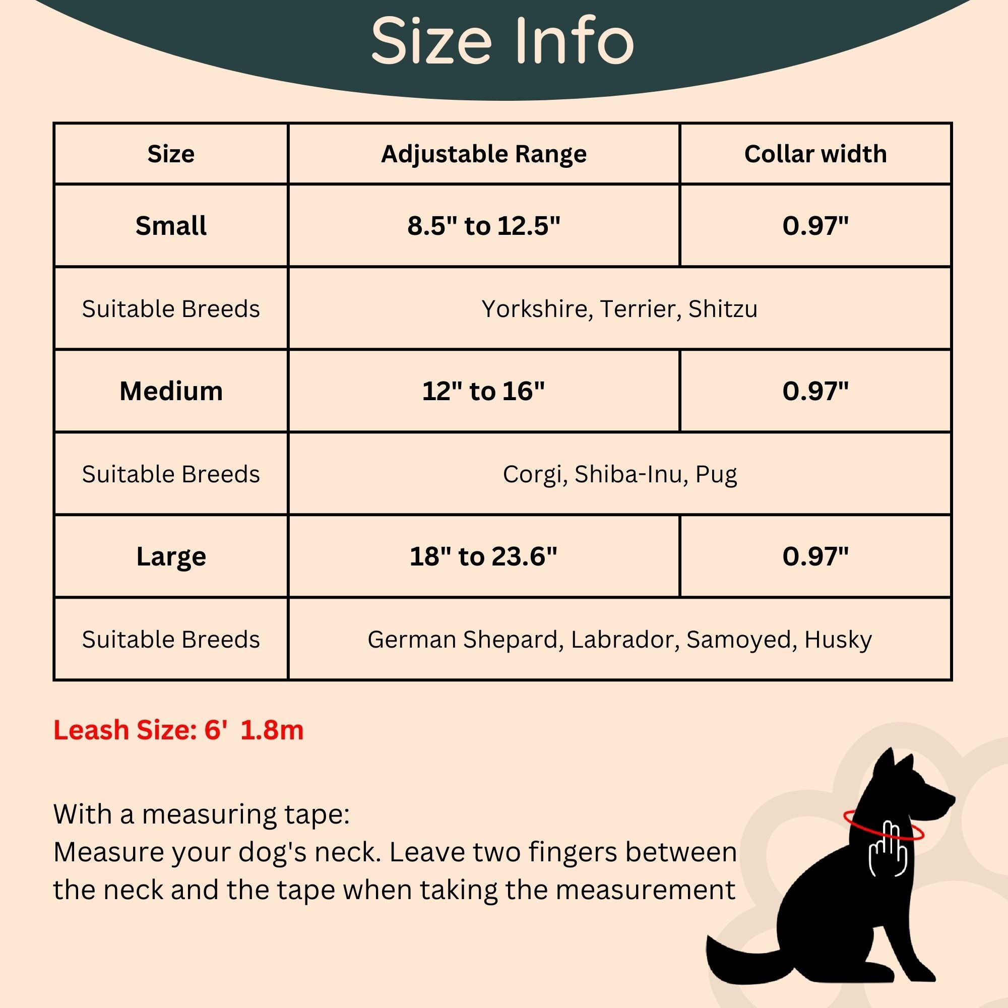 Pug neck size hotsell