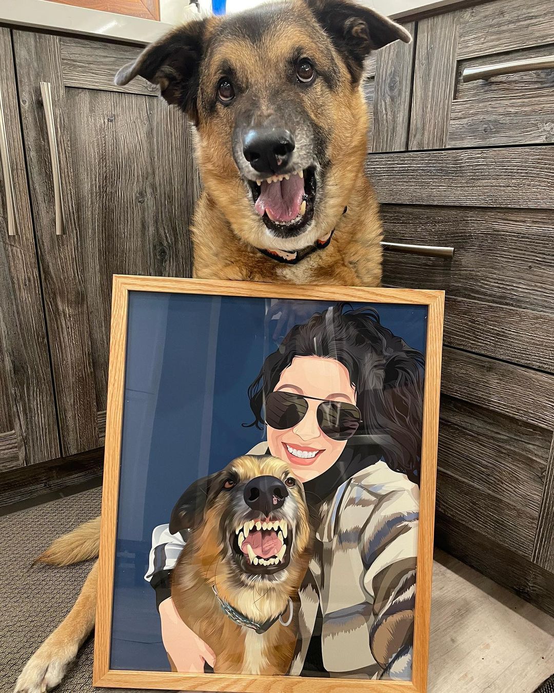 Dog with Pet Portrait Memorial Art