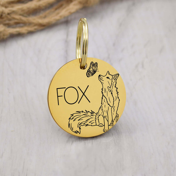 Stainless Steel Tags for Pets Fox Design| Tag4MyPet