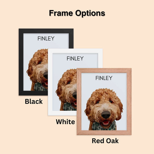 Framed Dog Portrait Art Work Vector