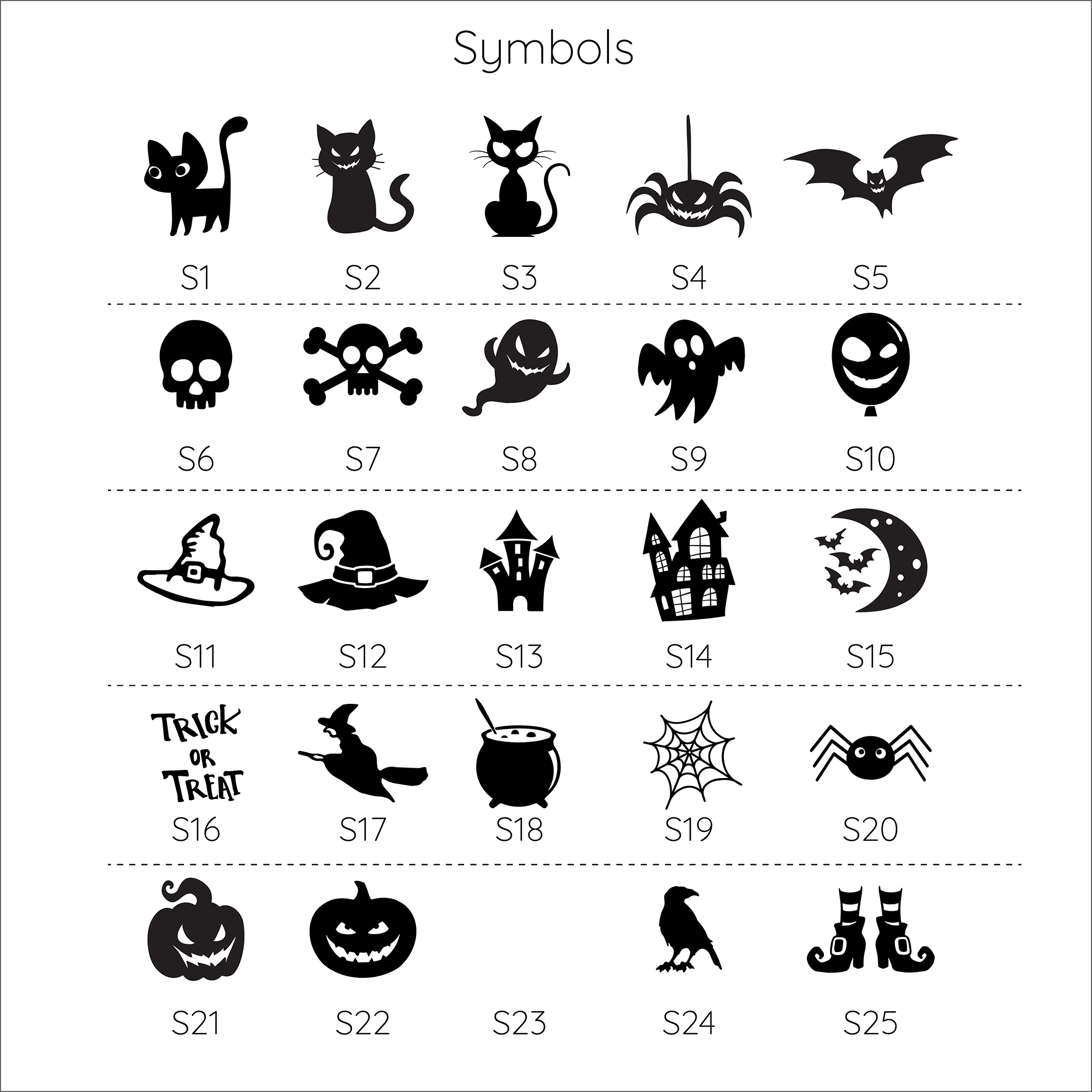 Halloween Pet Tag Symbols
