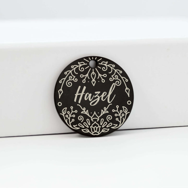 Custom Laser-Engraved Steel Tag in Black | Tag4MyPet