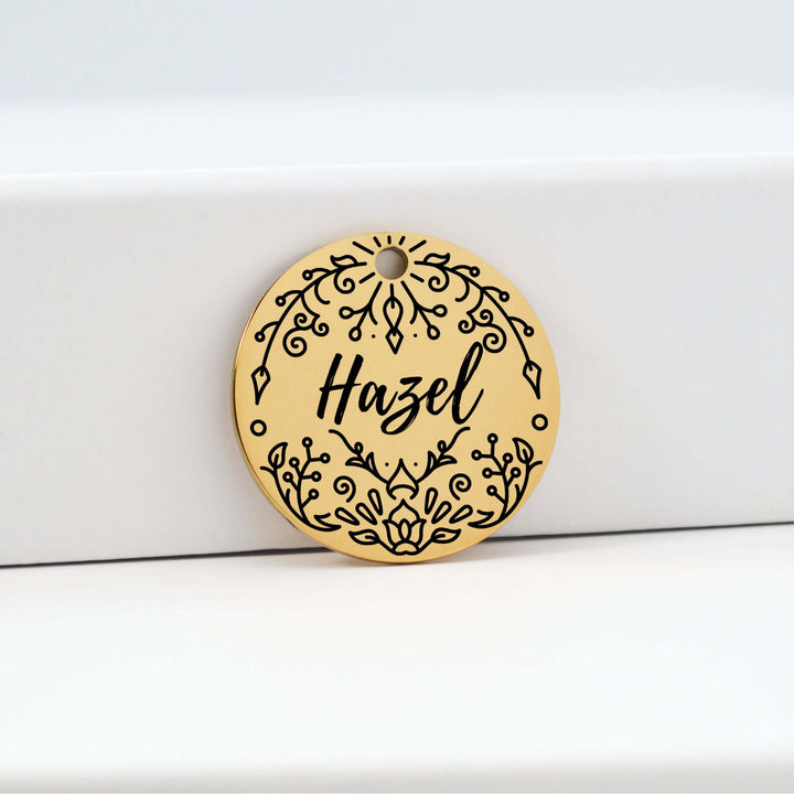 Custom Laser-Engraved Steel Tag in Gold | Tag4MyPet