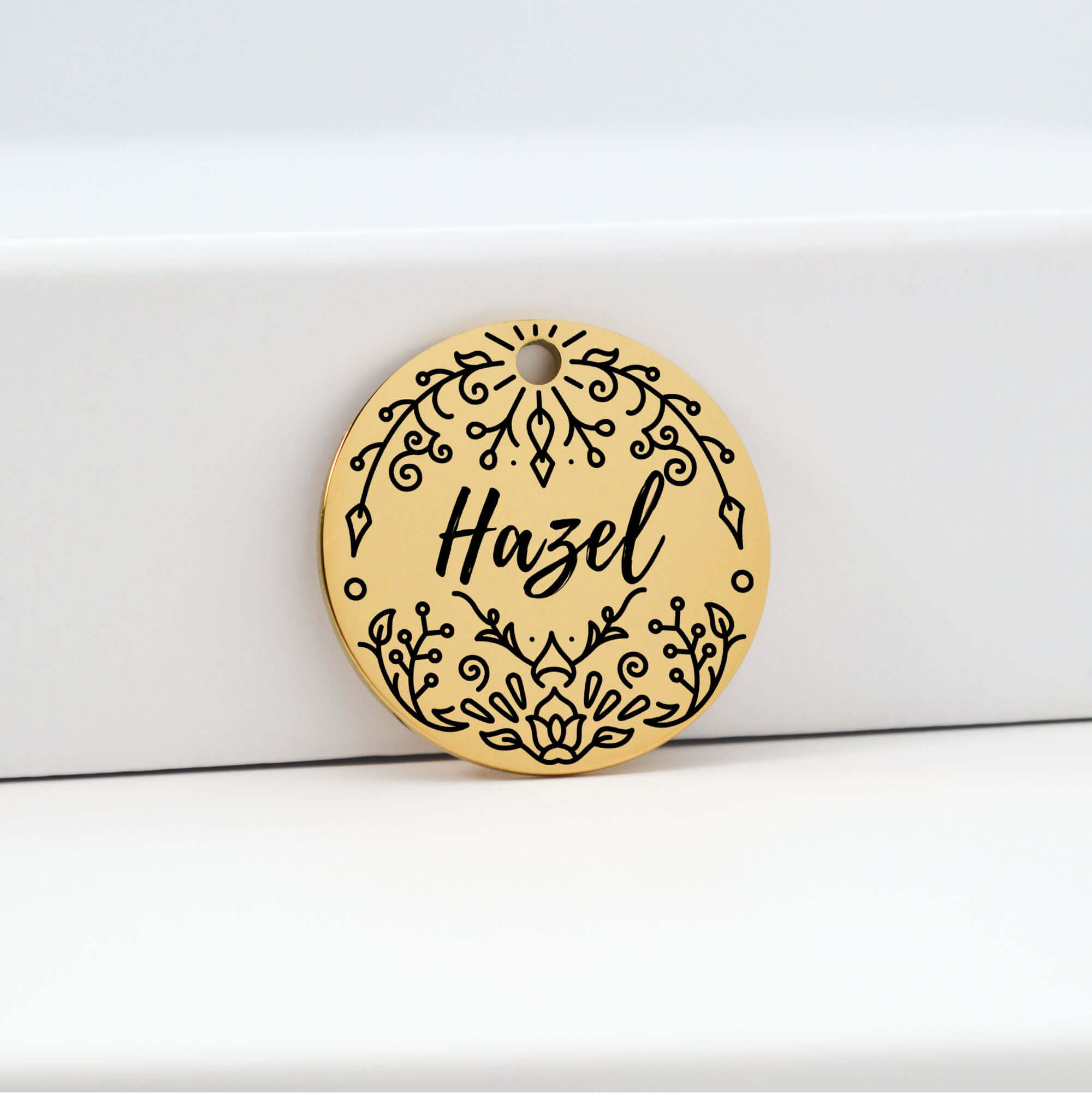 Gold dog tags