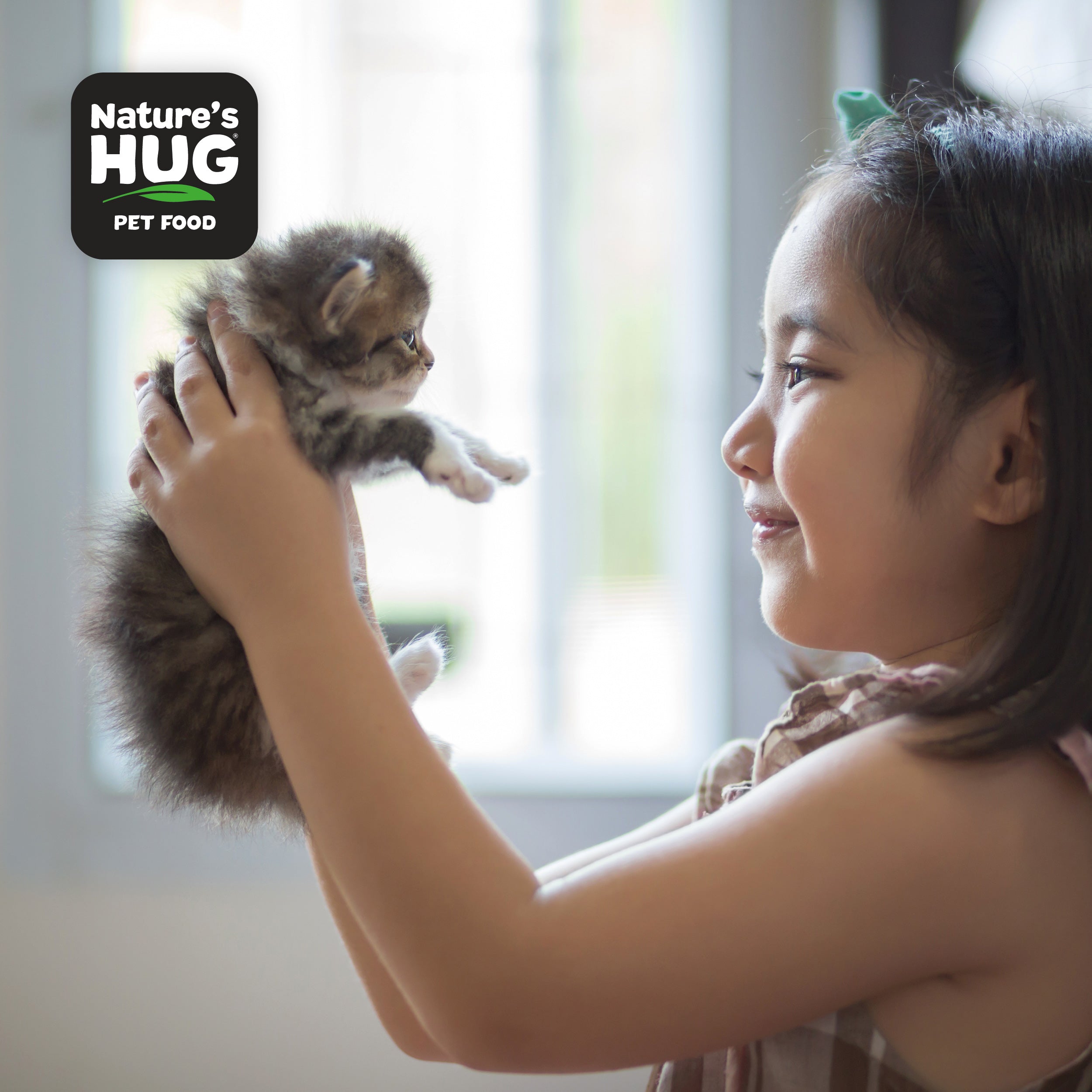 Kitten and girl smiling Kitten Dry Food