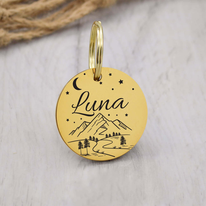 Pet Tag with Moon and Stars | Tag4MyPet