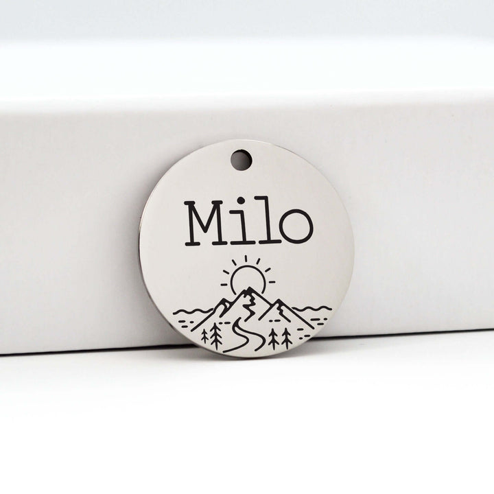 Mountain Design Pet Tag in Silver | Tag4MyPet