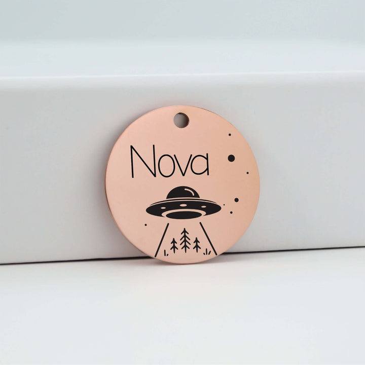 UFO Dog Tag in Rose Gold | Tag4MyPet