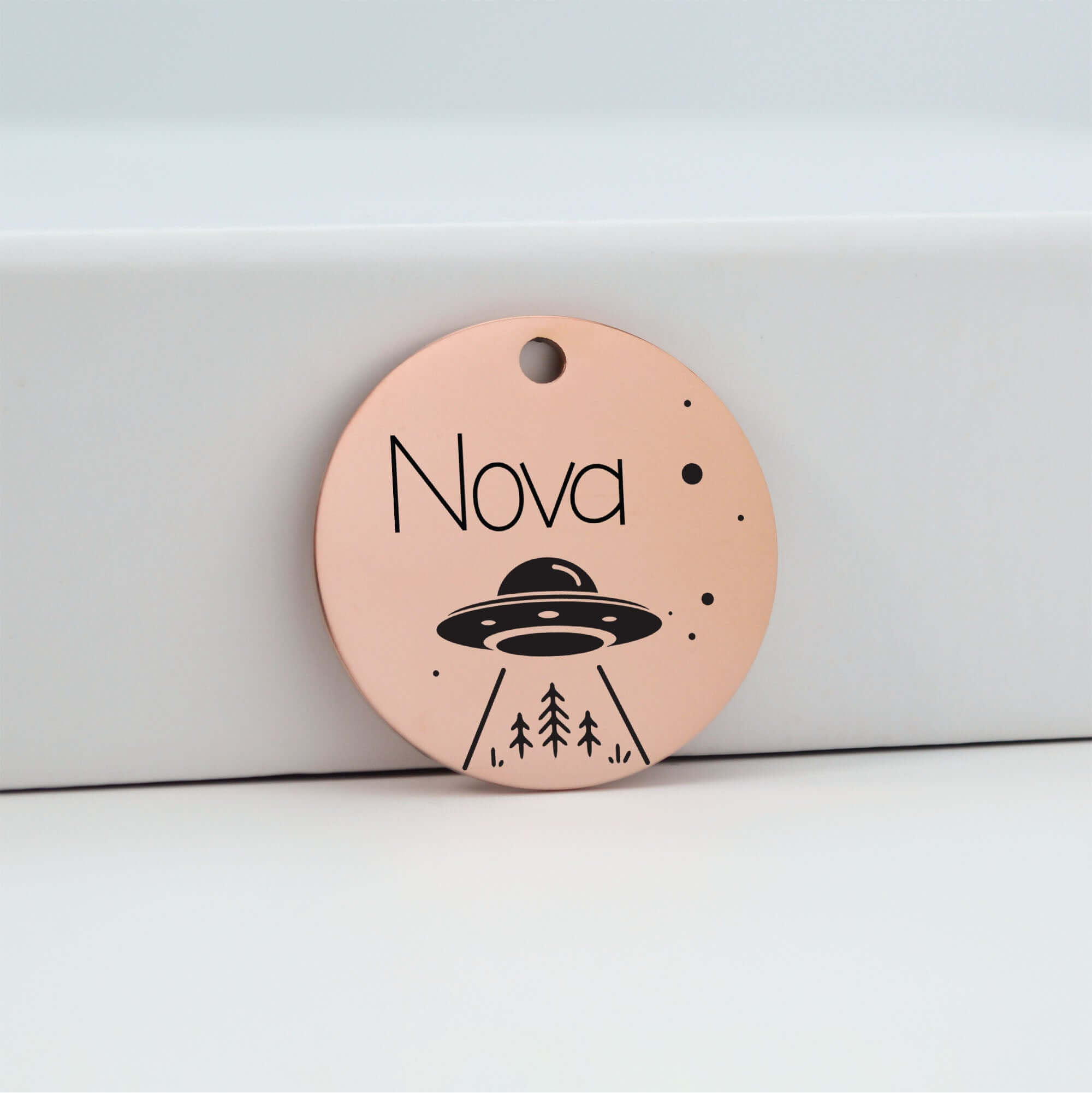Personalized Pet Tags in Rose Gold