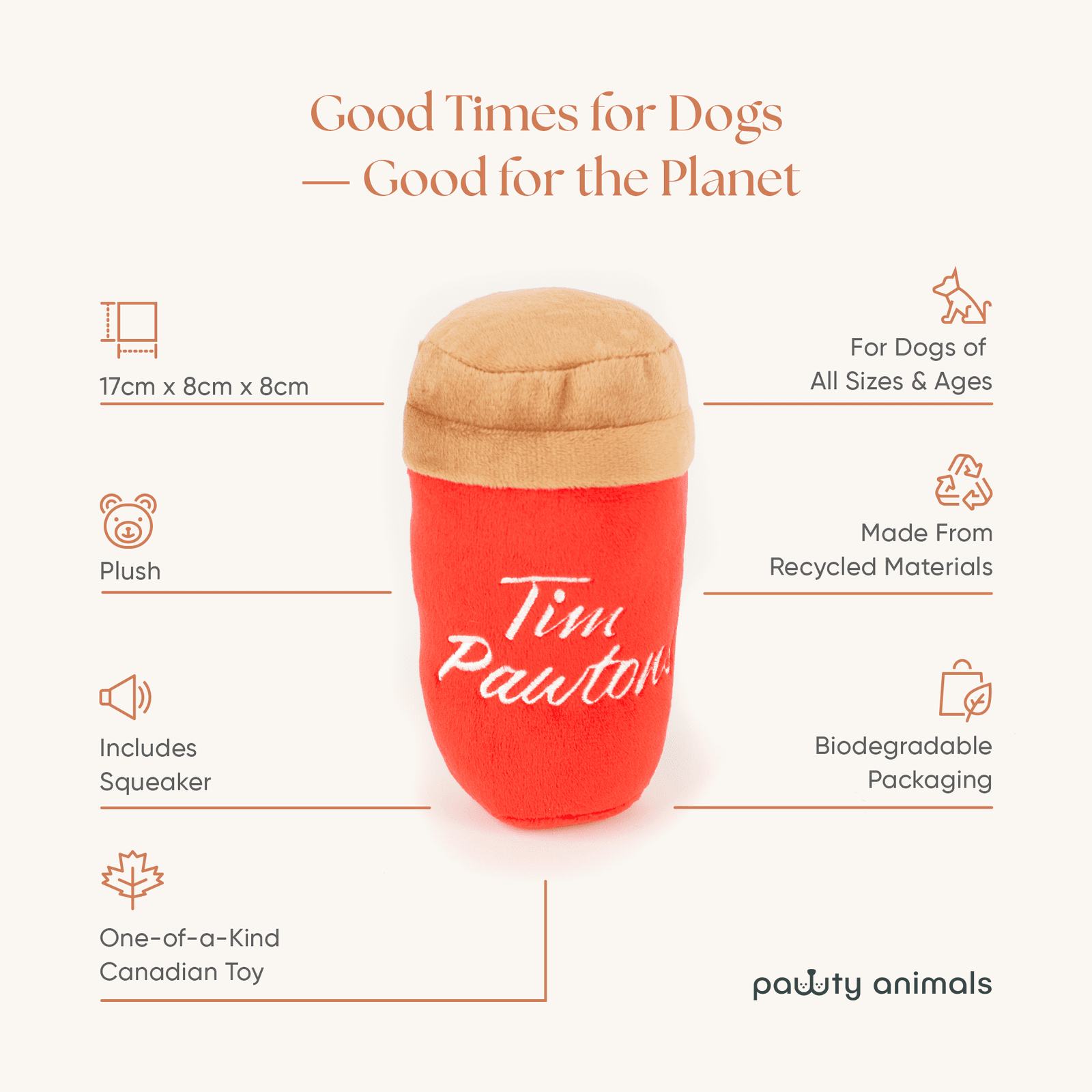 Tim Pawtons Eco-Friendly Plush Dog Toy