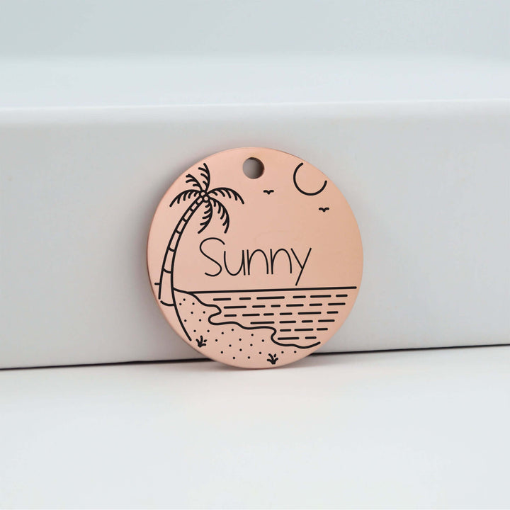 Beach Dog Tag in Rose Gold | Tag4MyPet