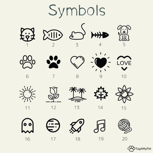 Cat name tag symbols