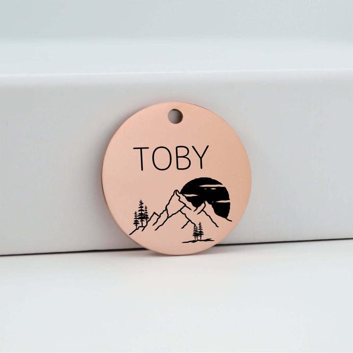 Dog Tag Mountains  in Rose Gold | Tag4MyPet