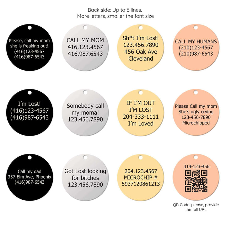 Customizable Pet ID Tags Contact Info | Tag4MyPet