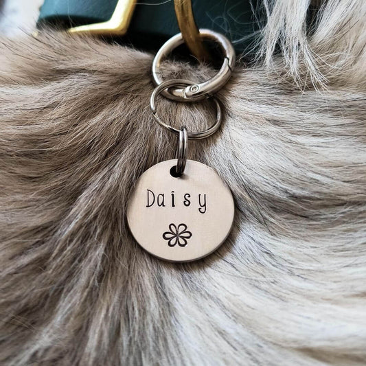 Daisy Handstamped Tag