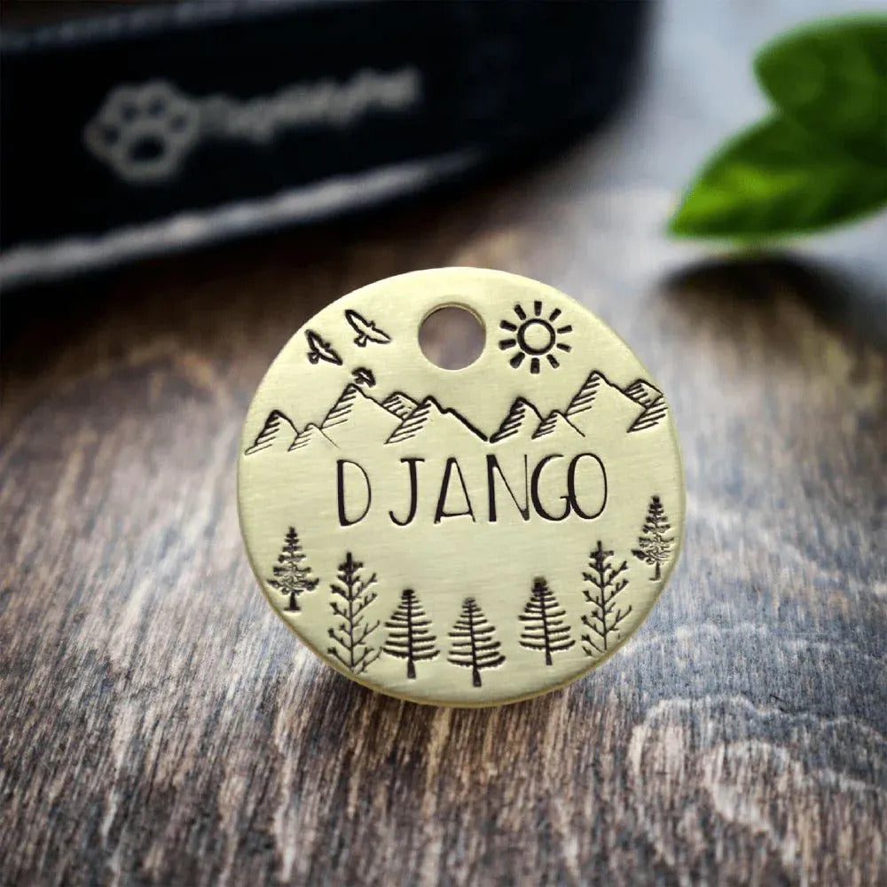 Django Tag Gold Circle | Tag4MyPet 