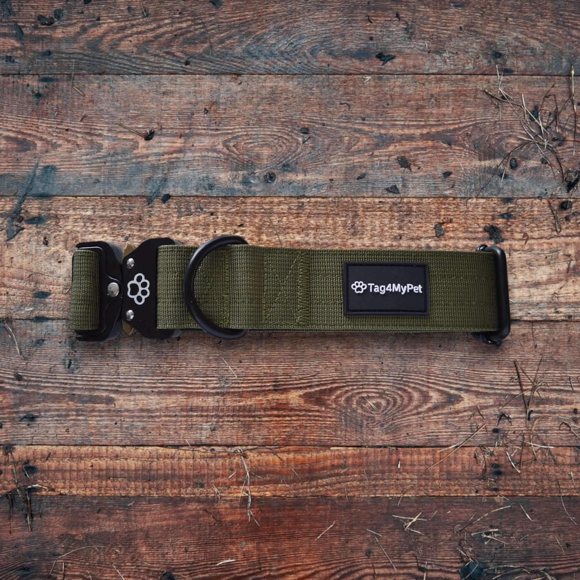 Green K9 Tactical Dog Collar | Tag4MyPet