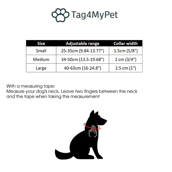 Dog Collar Size Guide | Tag4Mypet