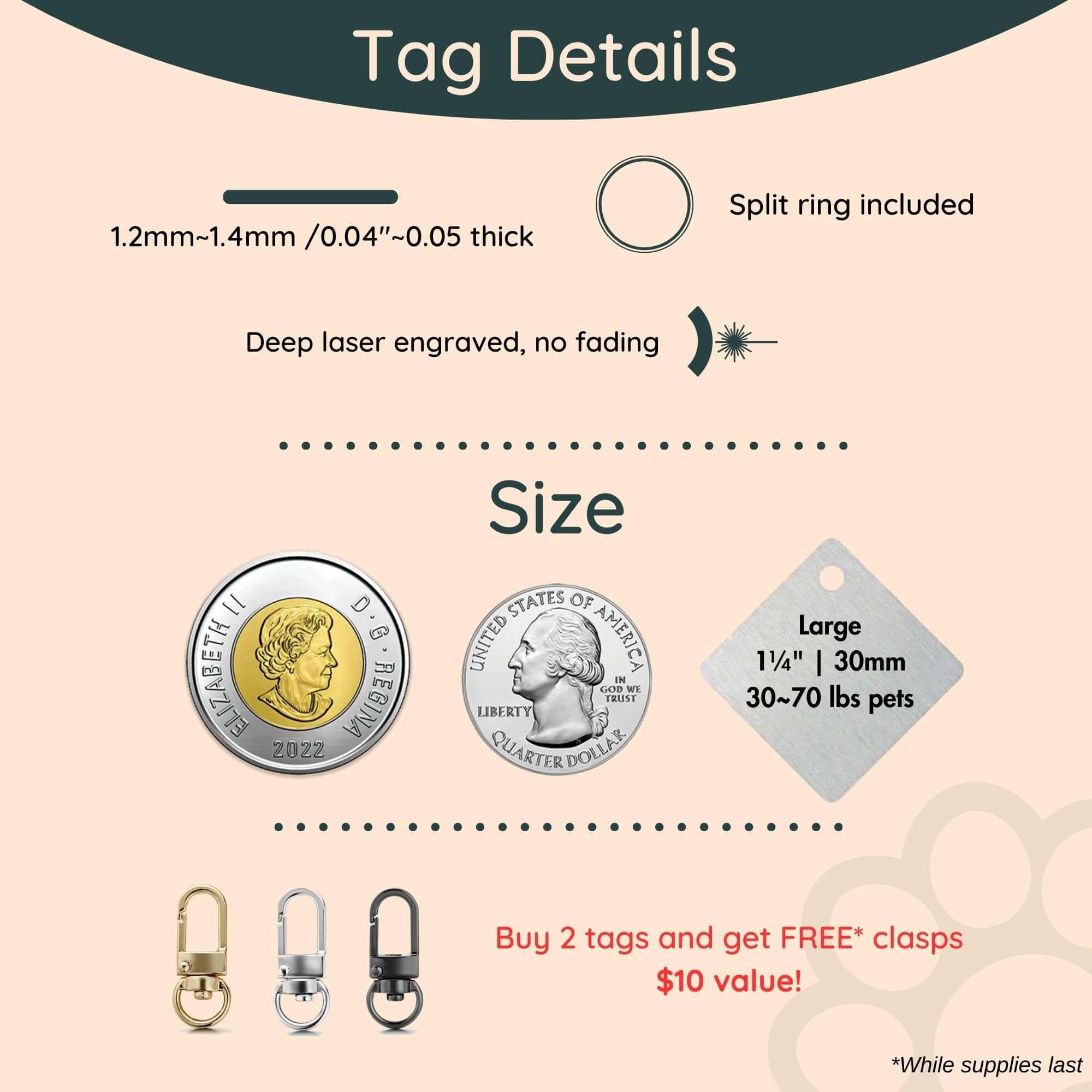 Dog Tags Size Guide