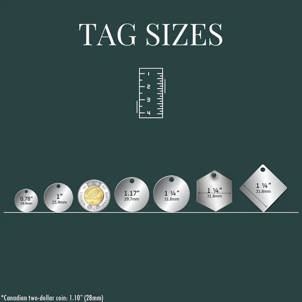 Laser-Engraved Pet Tag Size Guide