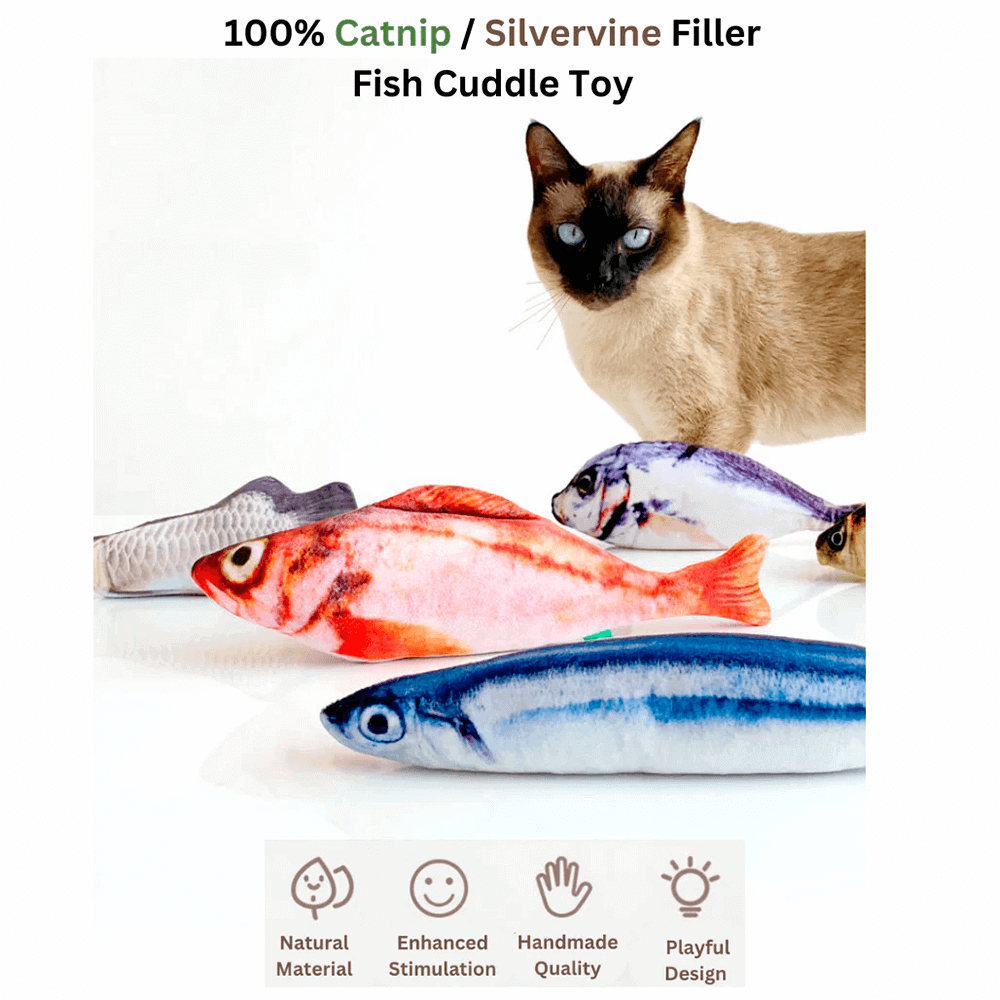 Catnip Salmon Cuddle Toy – Durable & Fun for Cats