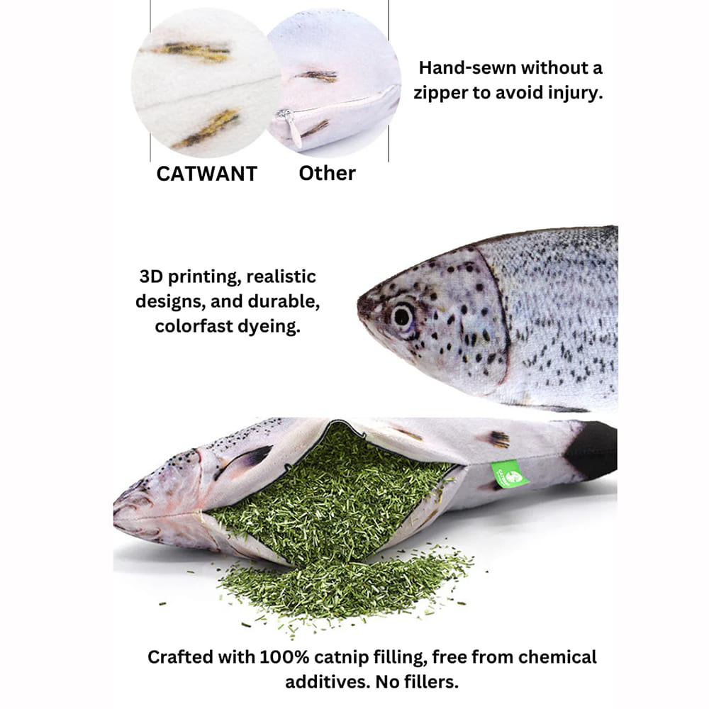 100% Catnip Filled - Red Dragon Fish 20CM