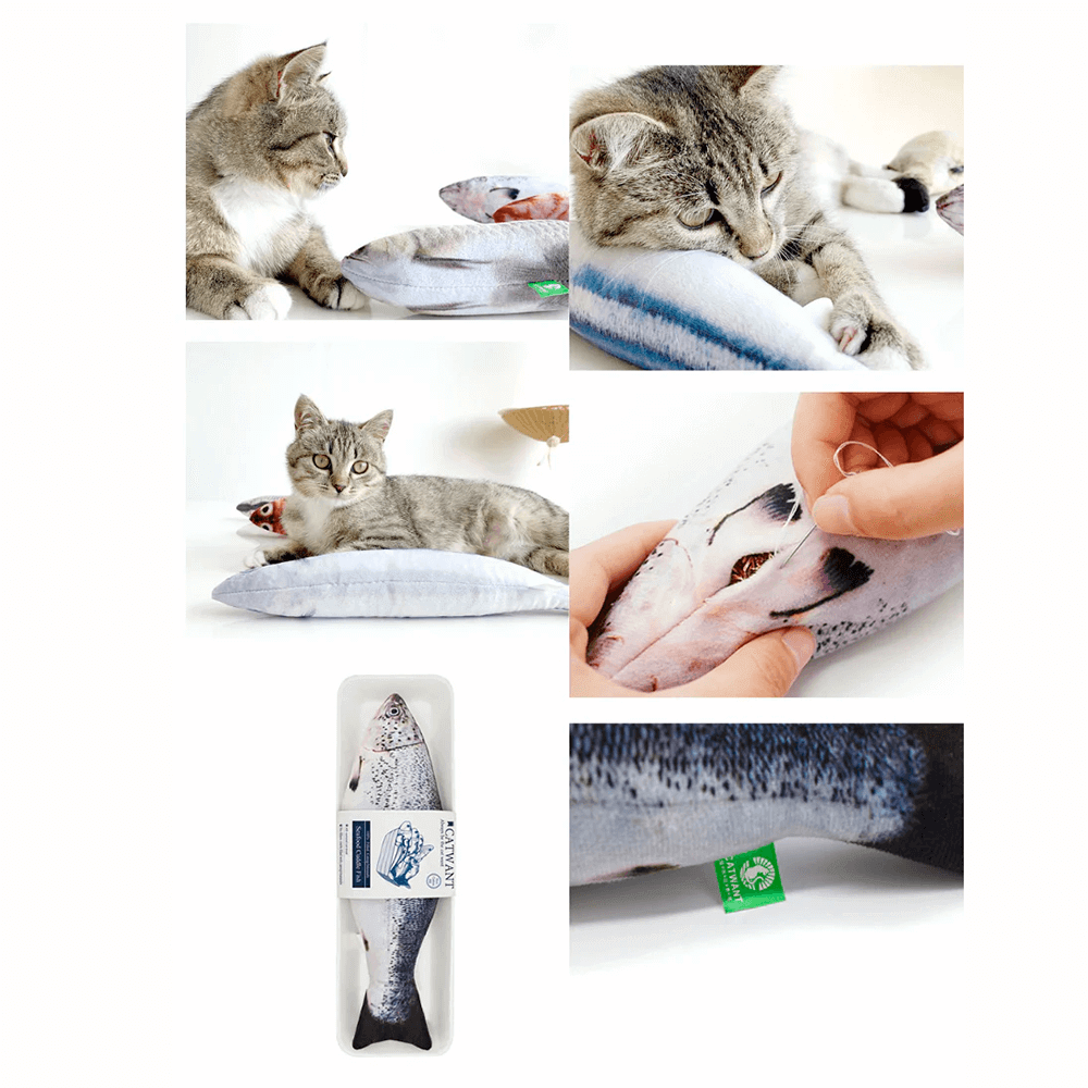 Catnip Salmon Cuddle Toy – Durable & Fun for Cats