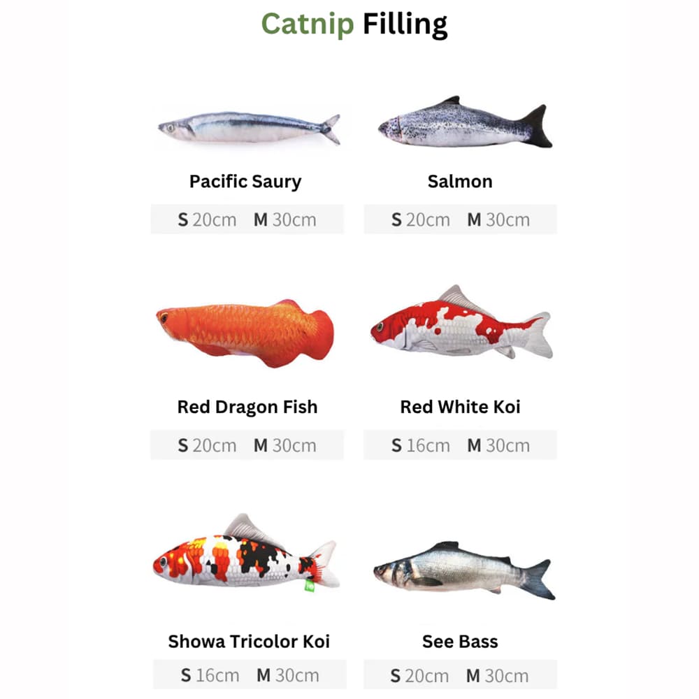 100% Catnip Filled - Red Dragon Fish 20CM