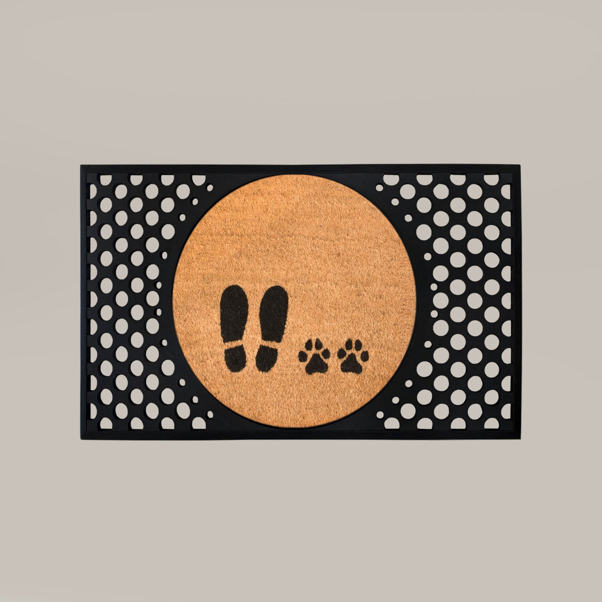 foot+paw round doormat set | Dog welcome doormat | Tag4MyPet