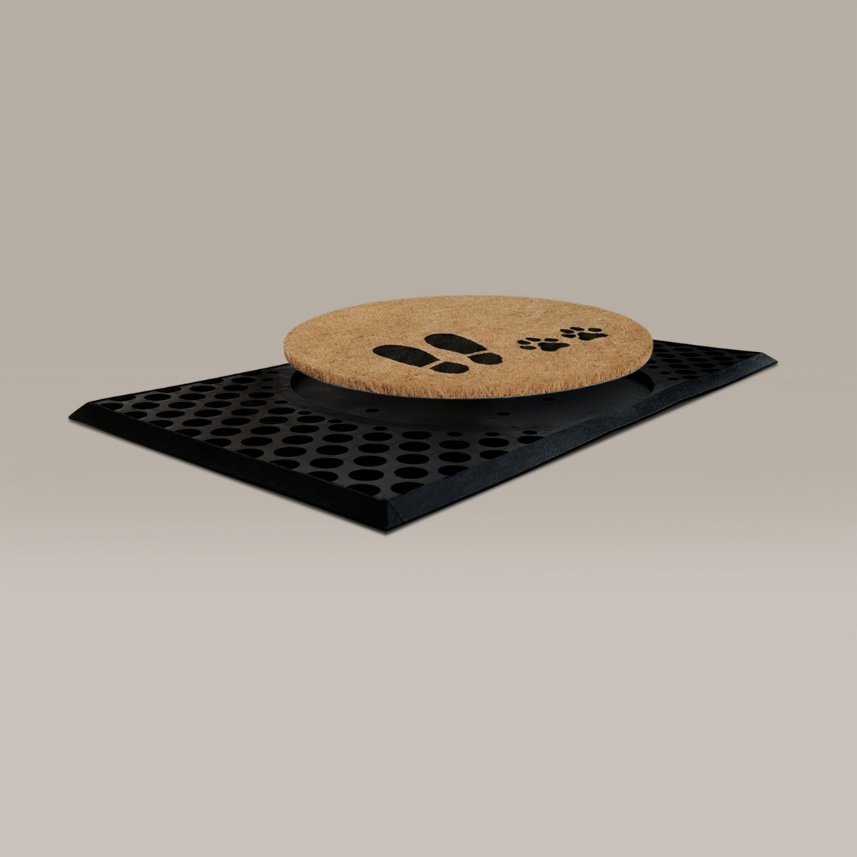 foot+paw round doormat set | Dog welcome doormat | Tag4MyPet