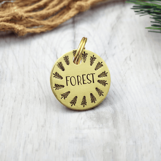 Forest Design Tag Gold Circle