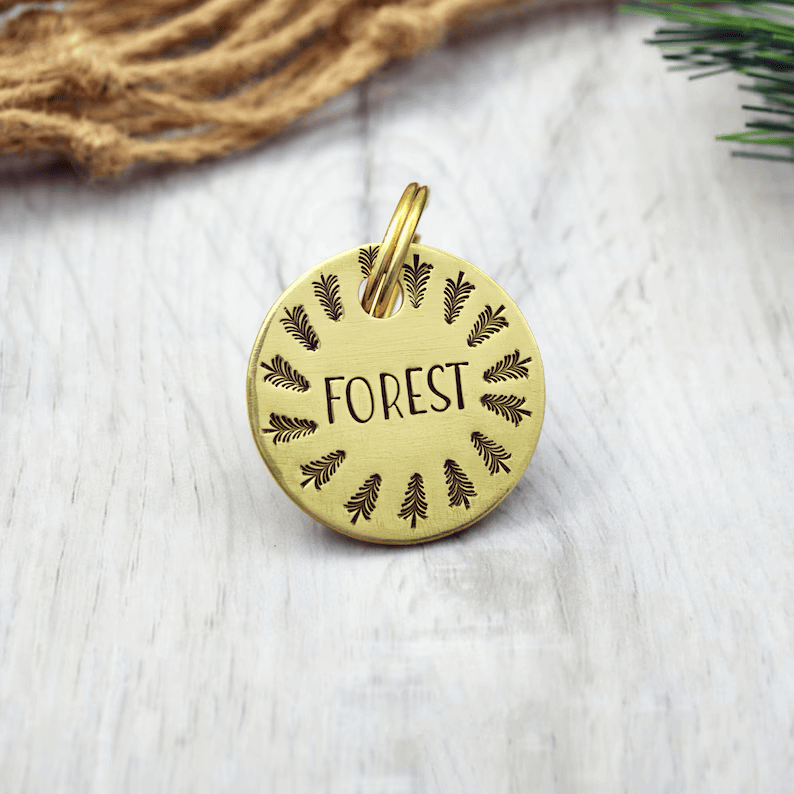 Forest Design Tag Gold Circle