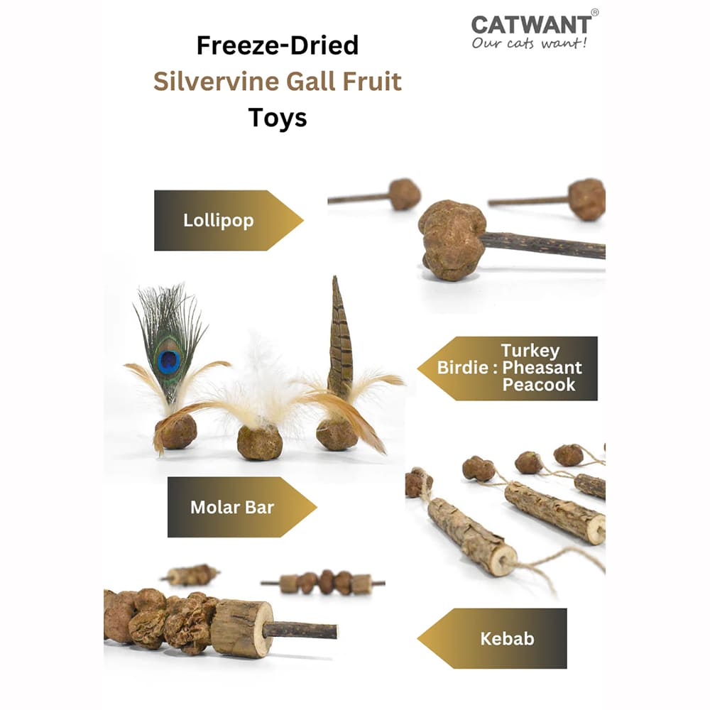 Options for cat toys made with silvervine material