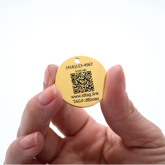 QR CODE Tag Gold Circle