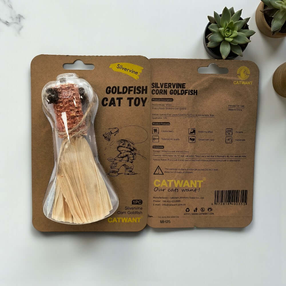 Silvervine Corn Goldfish toy for cats