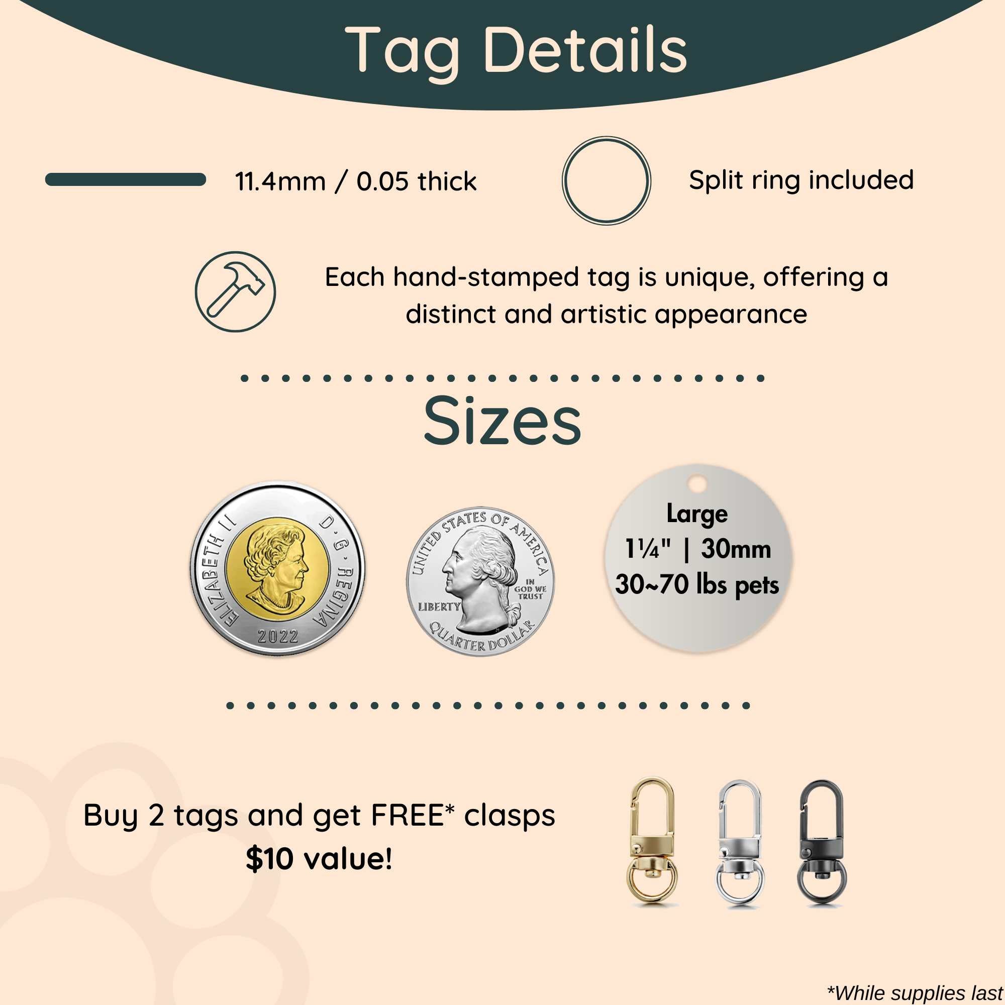 Dog Tags Size guide | Tag4MyPet