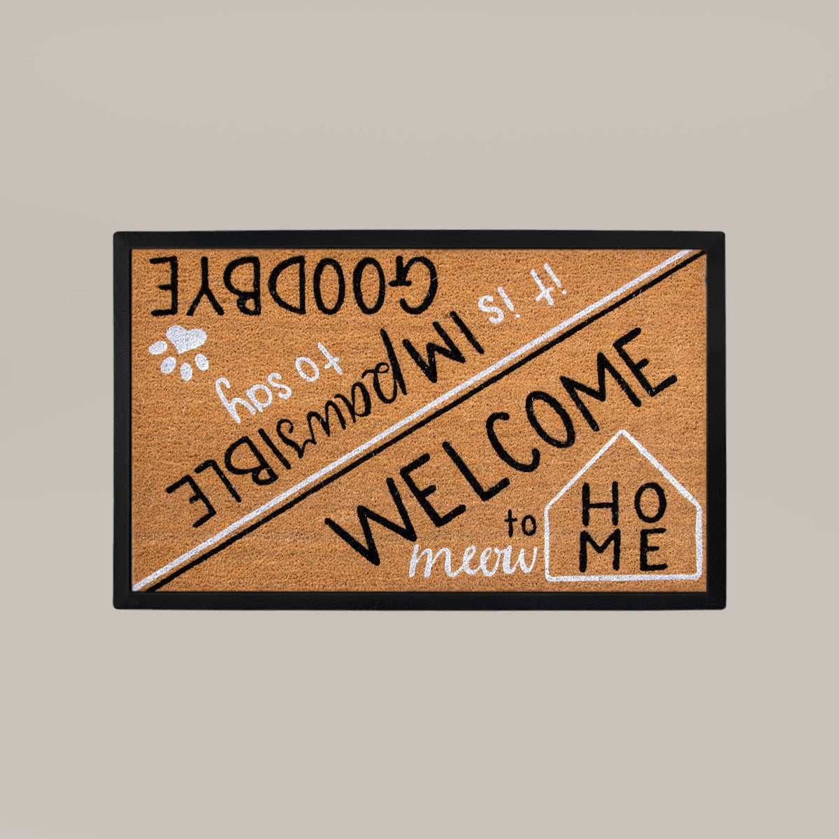 hello/goodbye rectangular doormat set | Paw print rug | Tag4MyPet