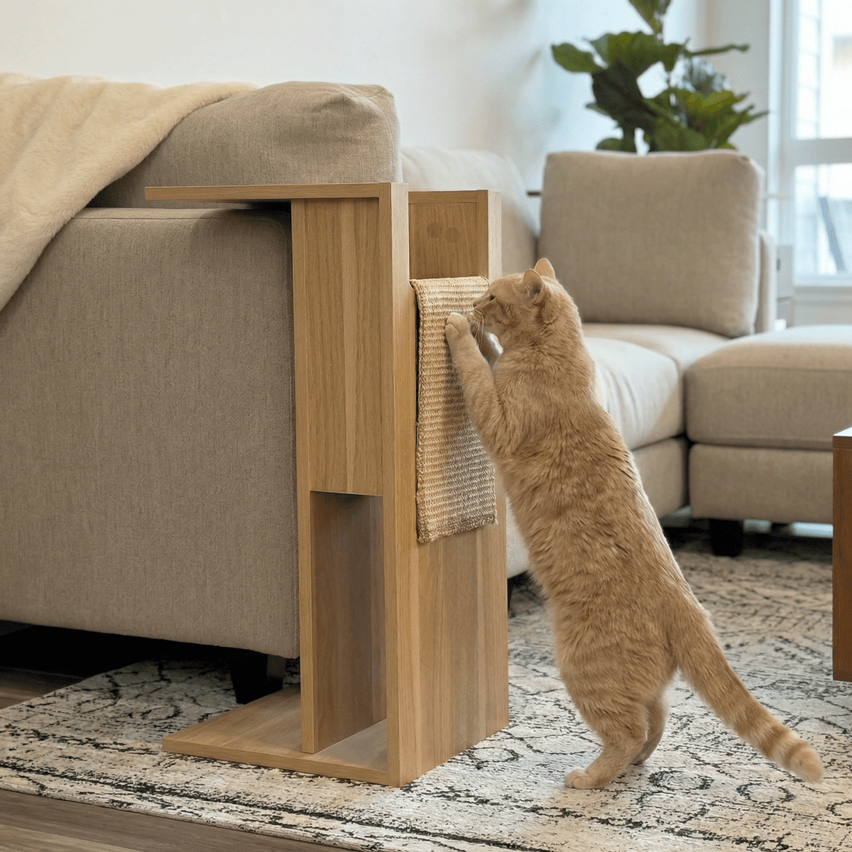 jewl nesting table + scratcher |  Side table cat scratcher for couch | Tag4MyPet