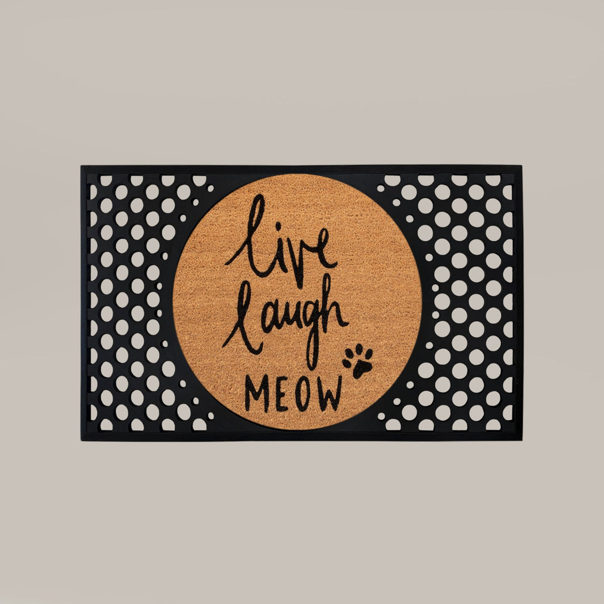 live laugh meow round doormat set | Cat welcome doormat | Tag4MyPet