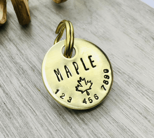 Maple Tag Gold Laser Engraved
