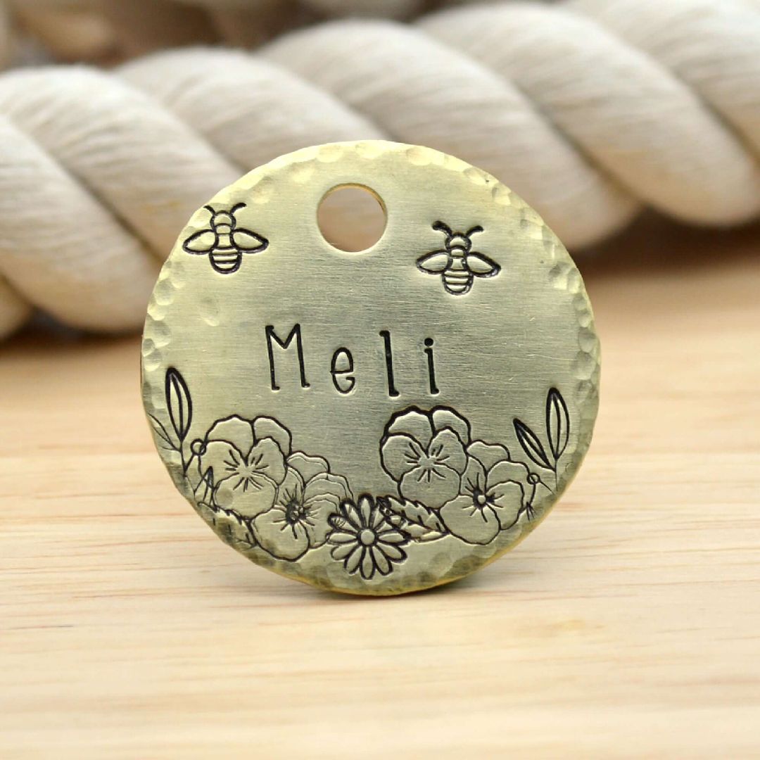 MELI TAG FLOWERS DESIGN | Tag4MyPet